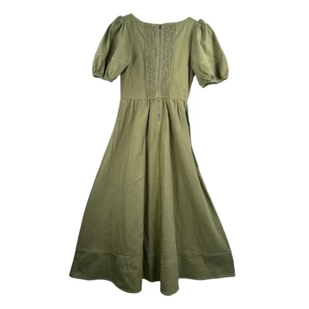 Burnt Olive Anthropologie Moon River Puffy Sleeve Dress - Sz S - NWT - Picture 4 of 7